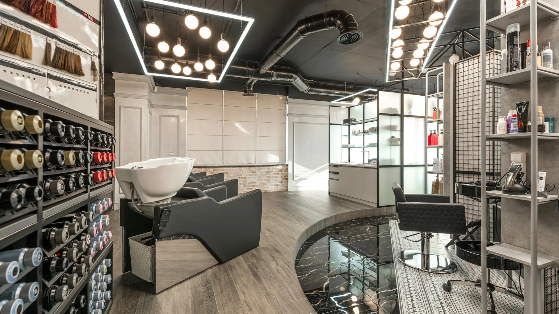 Stylish hair salon interior